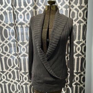 Brown crossover sweater with great details